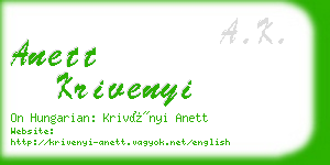 anett krivenyi business card